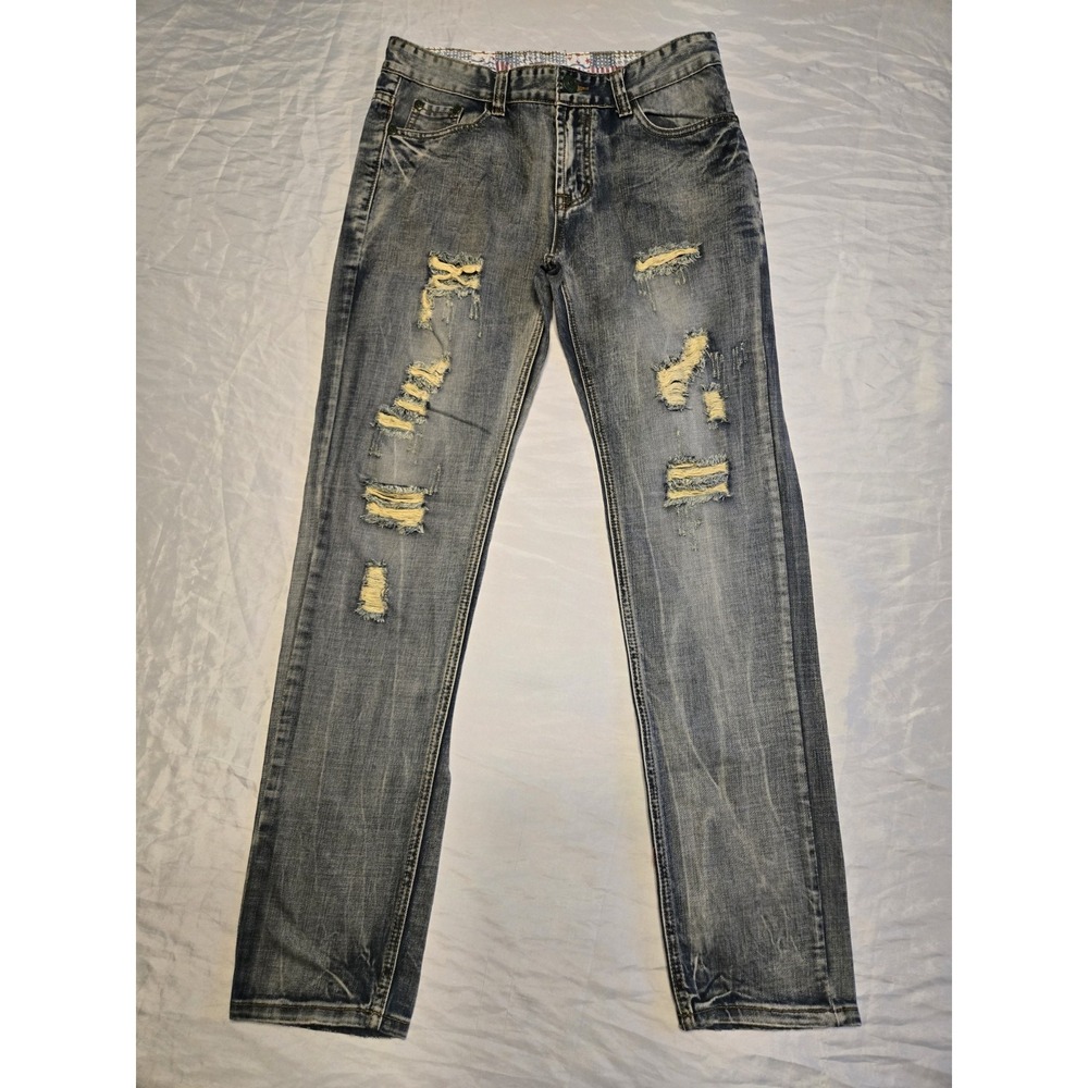 Jeans Strauss Denim Pants Americana Womens 30x31‎ Distressed Cotton Blue
